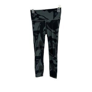 Under Armour Womens S HeatGear Compression Leggings Black Gray Camo Athletic